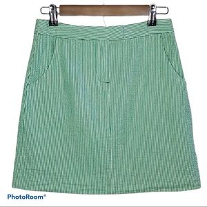 Kenar Seersucker Green and White Striped Skirt size 2